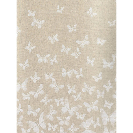 Butterfly – Akrylduk i hørlook med hvite sommerfugler