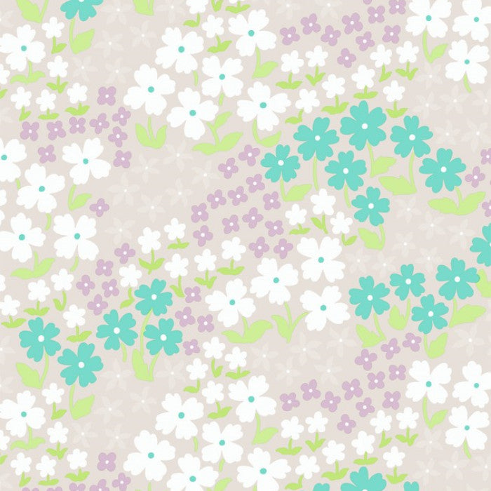 Butterfly Buffet China - Lola voksduk med blomsterflor i pastellfarger