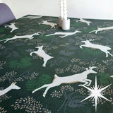 Cambridge Grønn - Juleakrylduk med lurex - 150 cm bred