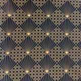 Cannage Petrol - Akrylduk med flott grafisk mønster 155 cm bred