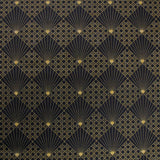 Cannage Sort - Akrylduk med flott grafisk mønster 155 cm bred