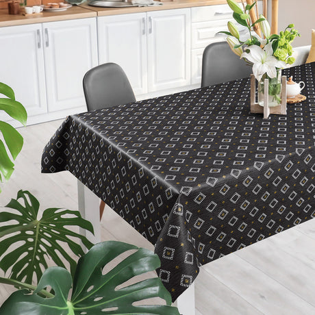 Casa Antrasitt – voksduk med rutemønster og linlook