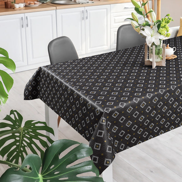 Casa Antrasitt – voksduk med rutemønster og linlook