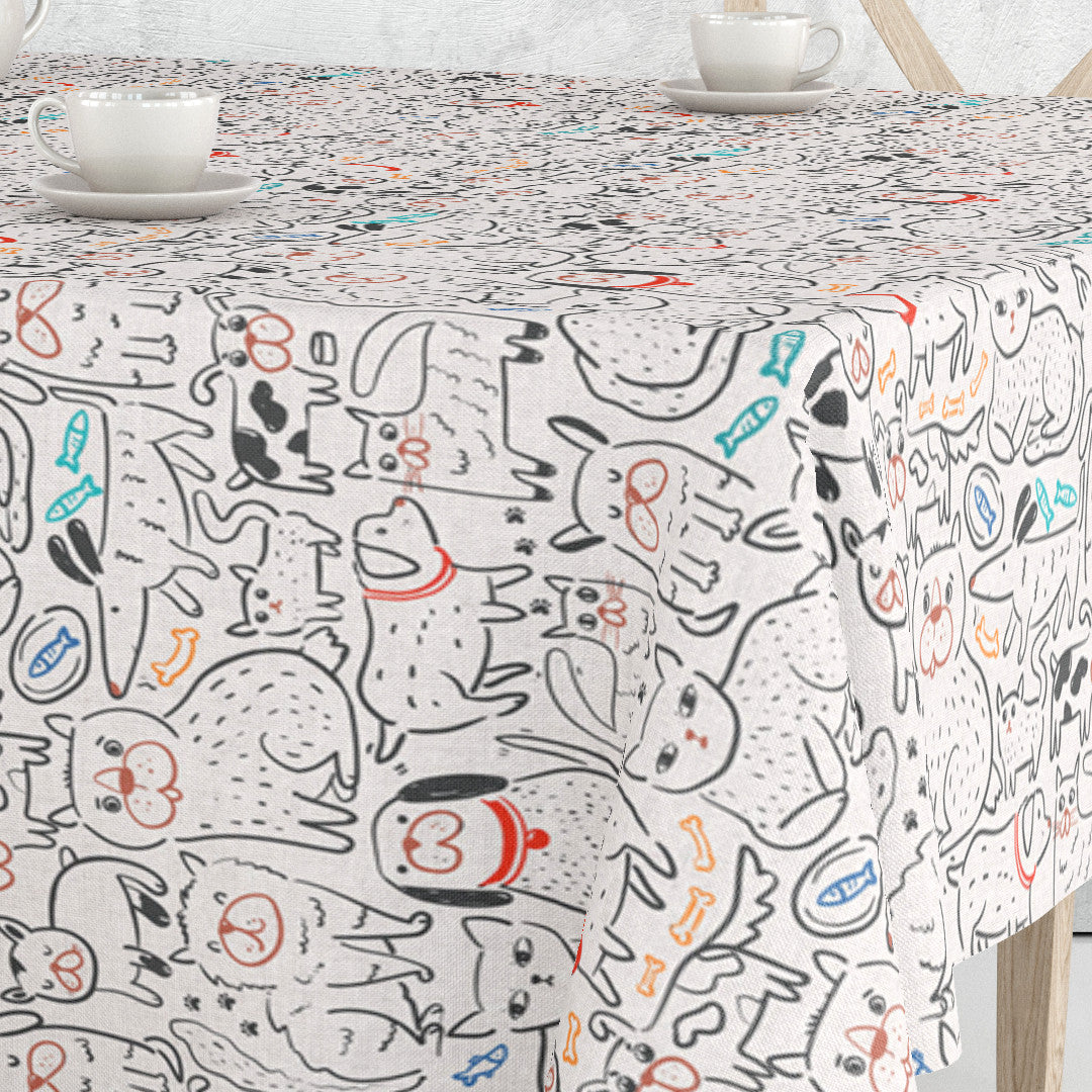 Cats and Dogs - Akrylduk i linutseende med hunder og katter