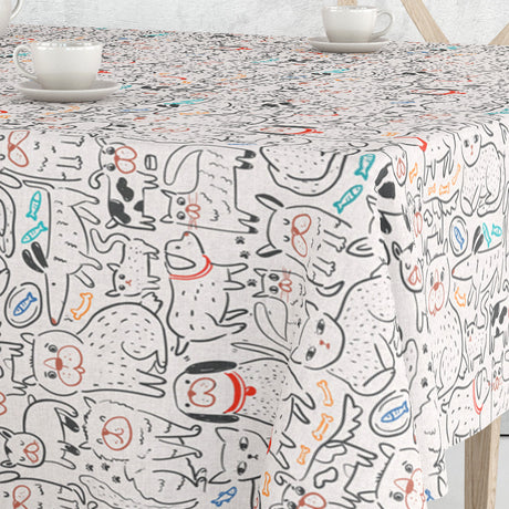 Cats and Dogs - Akrylduk i linutseende med hunder og katter