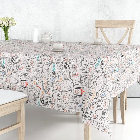 Cats and Dogs - Akrylduk i lin-look med bilder av hunder og katter