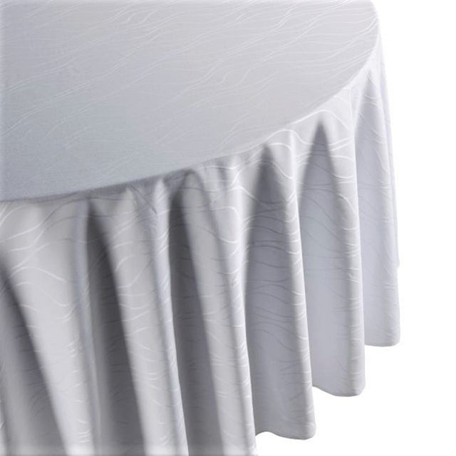 Rund damaskduk Cesano Ø 280 cm i hvit