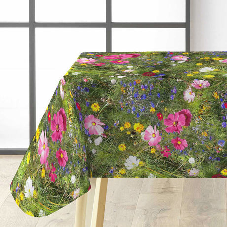 Ville blomster – Voksduk med fargerike blomster på bord