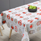 Chouette Rød - Voksduk med søte ugler