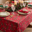 Christmas Greenery Rød – Juleduk med flekkavvisende behandling 150 x 300 cm
