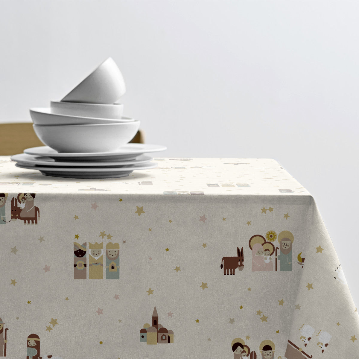 Södahl Juleduk – Christmas Night Offwhite, akrylduk i 100 % bomull med antiskli