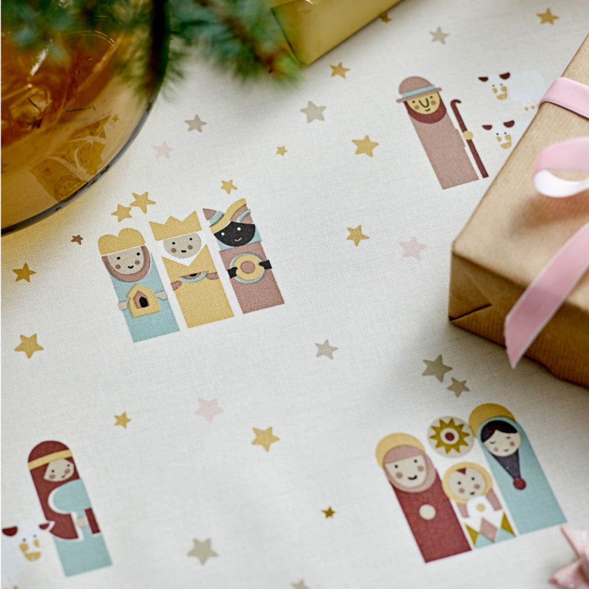 Södahl Juleduk – Christmas Night Offwhite, akrylduk i 100 % bomull med antiskli