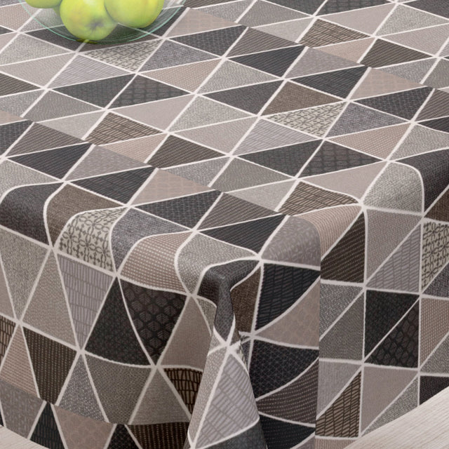 Chulo Grå - Akrylduk med flotte grå trekanter - 155 cm bred