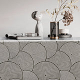 Circles Black/Silver - Voksduk med sirkler i svart og sølv