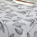 Claira Grå - Voksduk med blomstertegninger