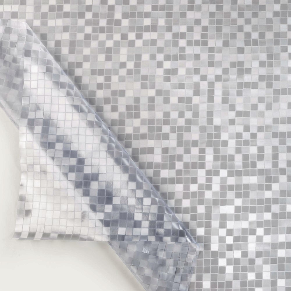 Clear & Frosted Check – matt og gjennomsiktig voksduk med preget rutemønster