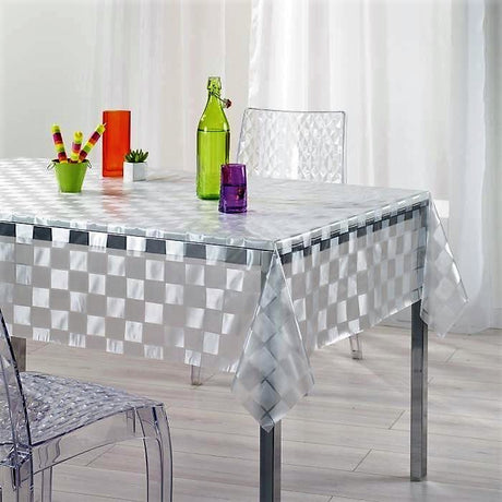 Clear & Frosted Checkers – klar og matt voksduk med ruter