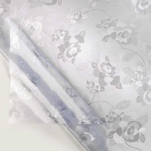 Clear & Frosted Flowers – klar og matt voksduk med preget blomster