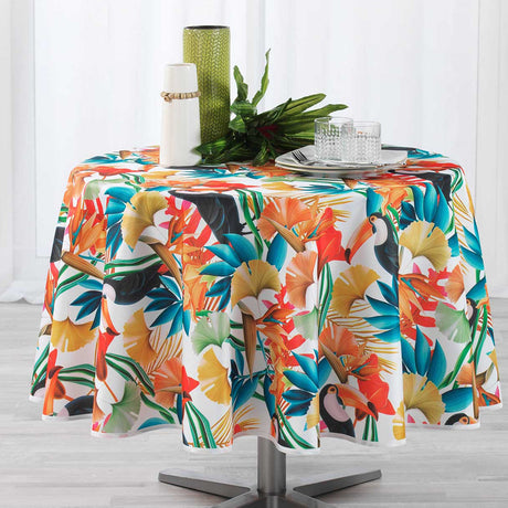 Cocobello White Ø 180 cm, rund bordduk med flekkavvisende behandling