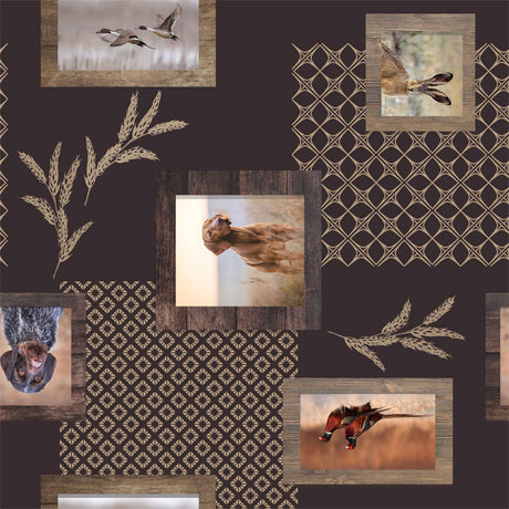 Colvert Taupe - Voksduk med jaktmotiver