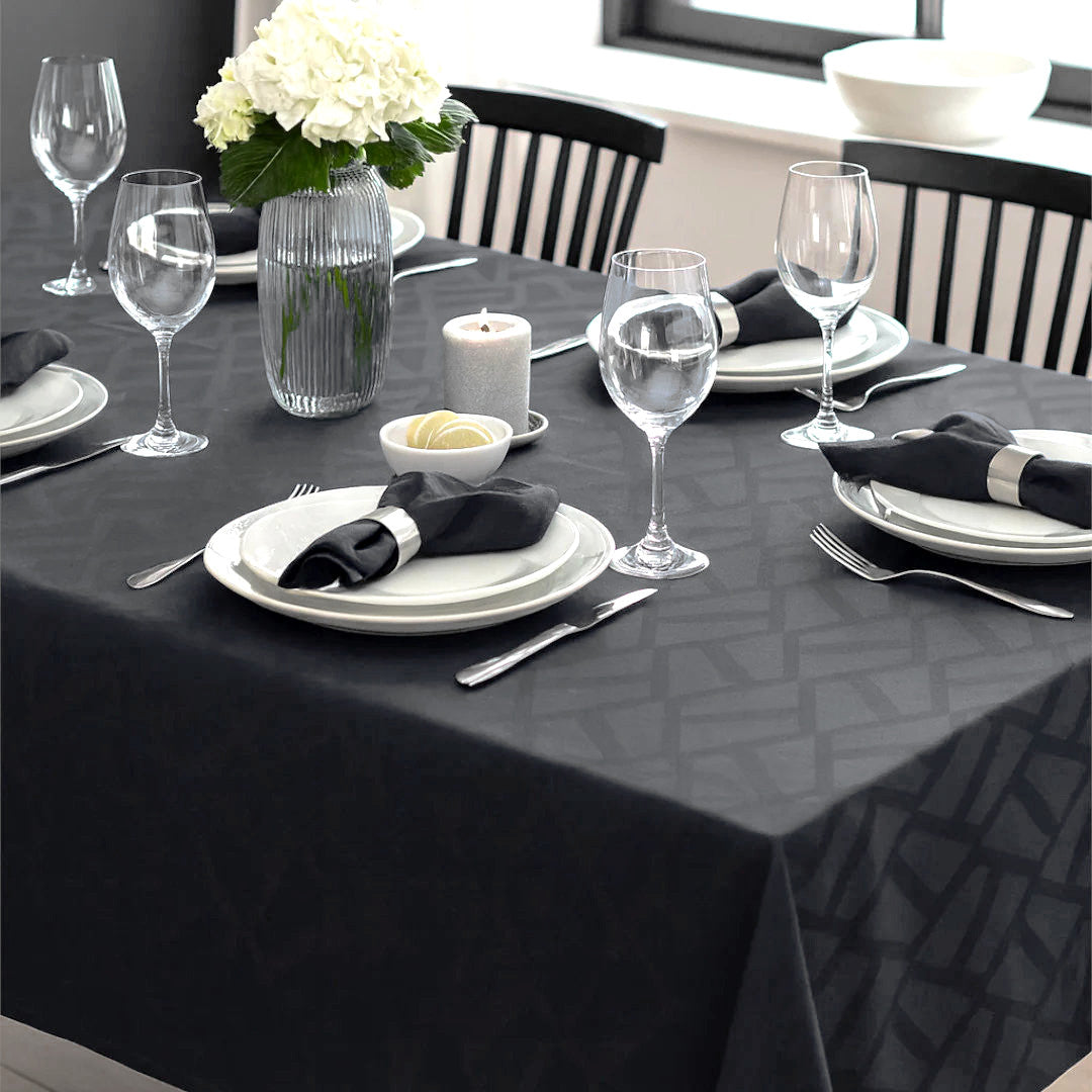 Compliments Ice damaskduk grå/antrasitt - 140 x 320 cm