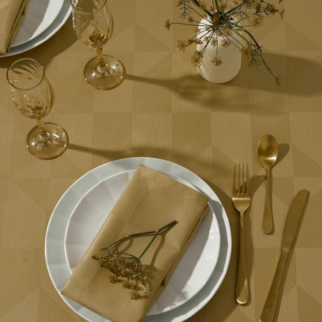 Compliments Wind Damaskduk, Brass - Rund Ø 200 cm, nærbilde