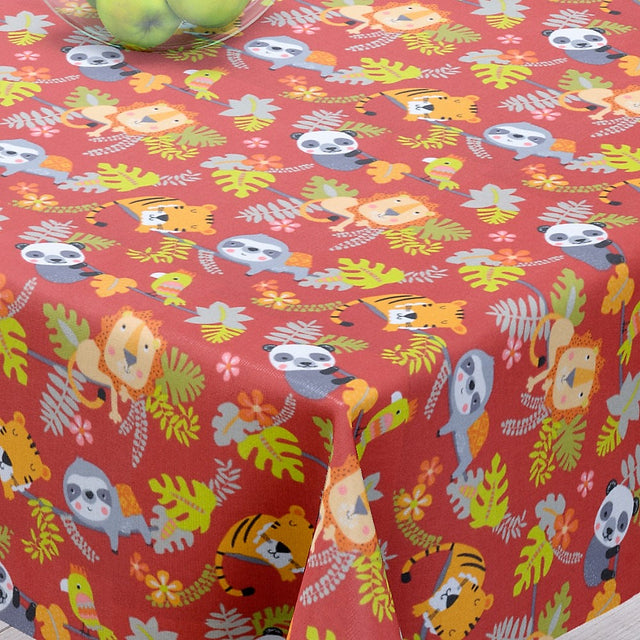 Cool Terrakotta - Voksduk med søte små dyr - 155 cm bred