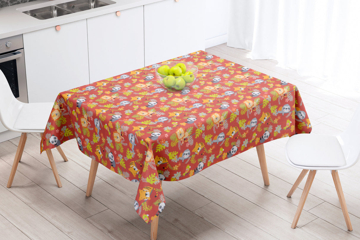 Cool Terrakotta - Voksduk med søte små dyr - 155 cm bred