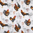 Akrylduk med hønsemotiv 155 cm bred
