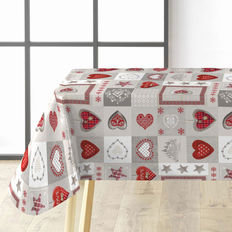 Courchevel – Julevoksduk med hjerter, stjerner og alpestemning i miljø