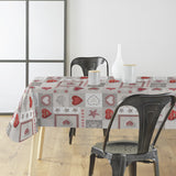 Courchevel – Julevoksduk med hjerter, stjerner og alpestemning på bord