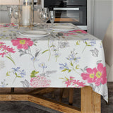 Crocus Lyserød/Blå - Akrylduk med vakre blomster - 100 % lin