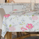 Crocus Lyserød/Blå - Akrylduk med vakre blomster - 100 % lin