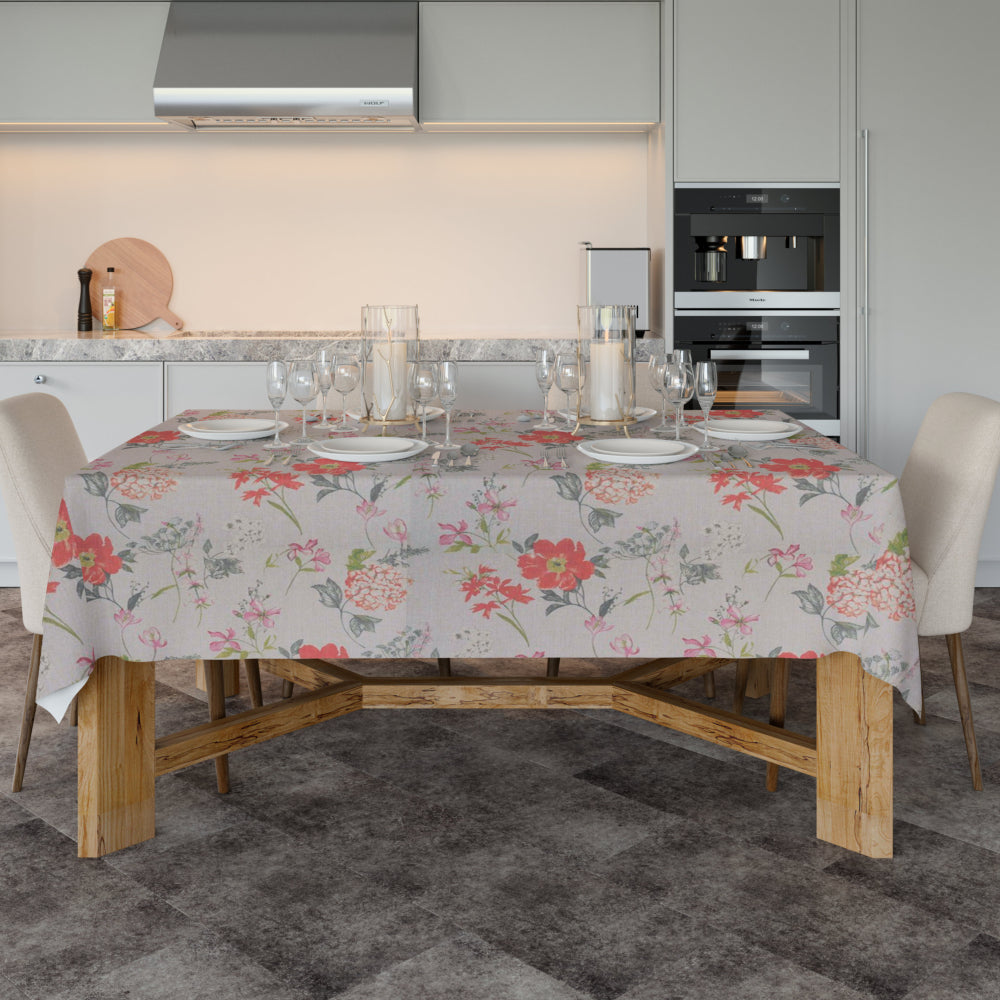 Crocus Rød - Akrylduk med vakre blomster - 100 % lin