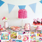 Cupcake, voksduk med festlige, fargerike og fristende kaker