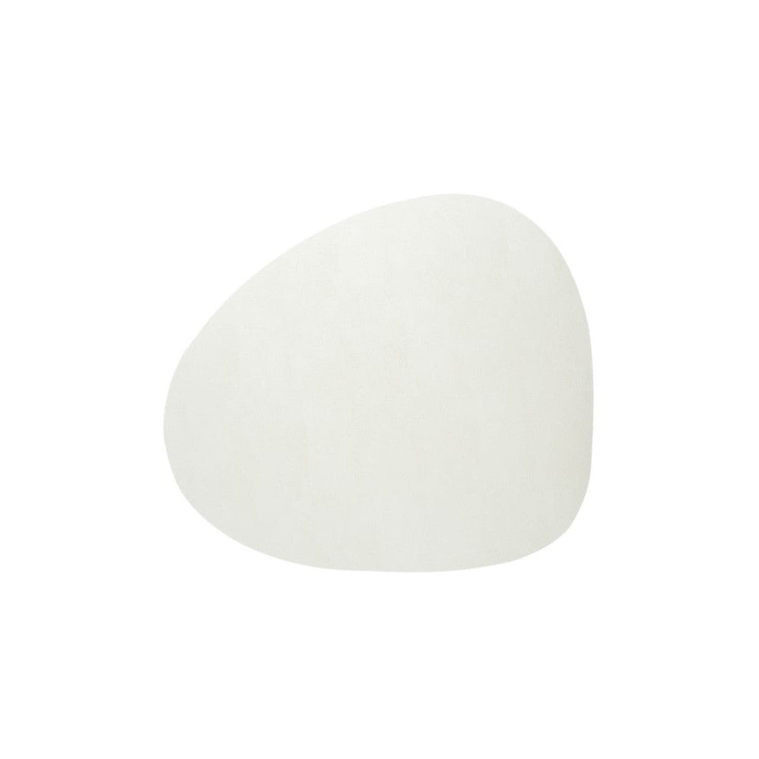 Spisebrikke i resirkulert skinn – Pebble Hvit 46 × 40 cm, modell