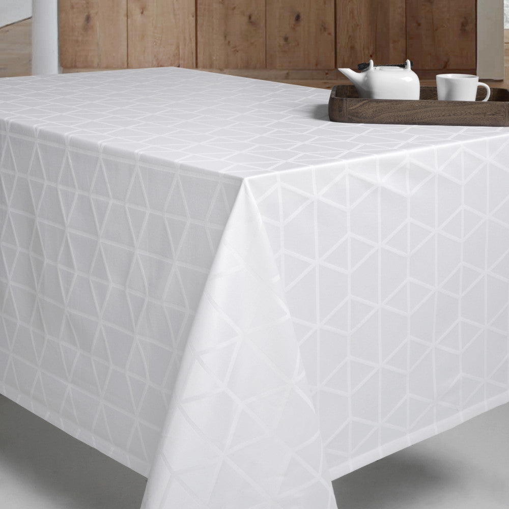 Engholm Pelikan Rund Damaskduk - hvit Ø 160cm