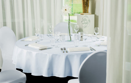 Gastro hvit Ø 200 cm rund damaskduk