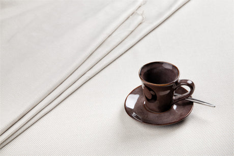 Opal – linstruktur Ø 240 cm rund damaskduk hvit