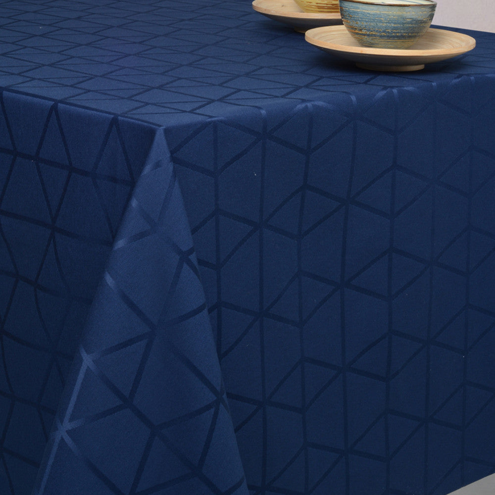 Engholm Pelikan Rund Damaskduk - blå Ø 160cm