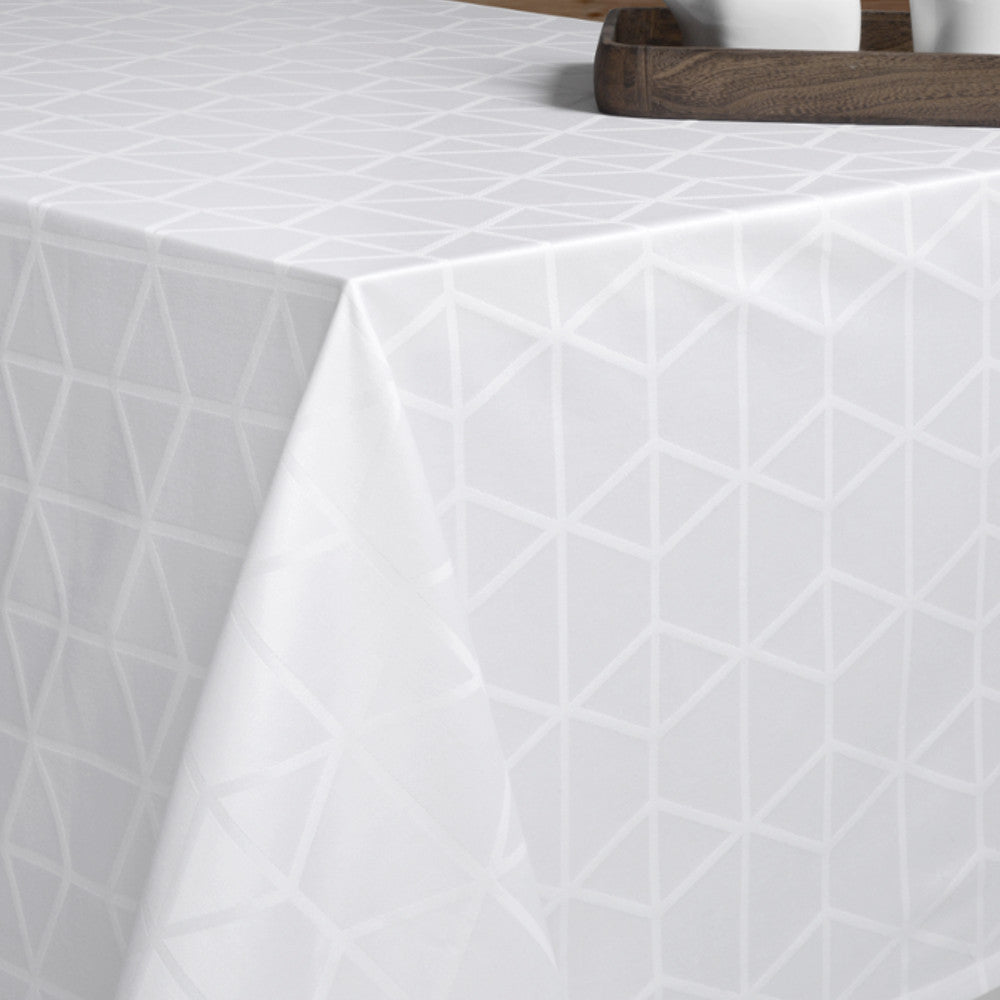 Engholm Pelikan Rund Damaskduk - hvit Ø 160cm