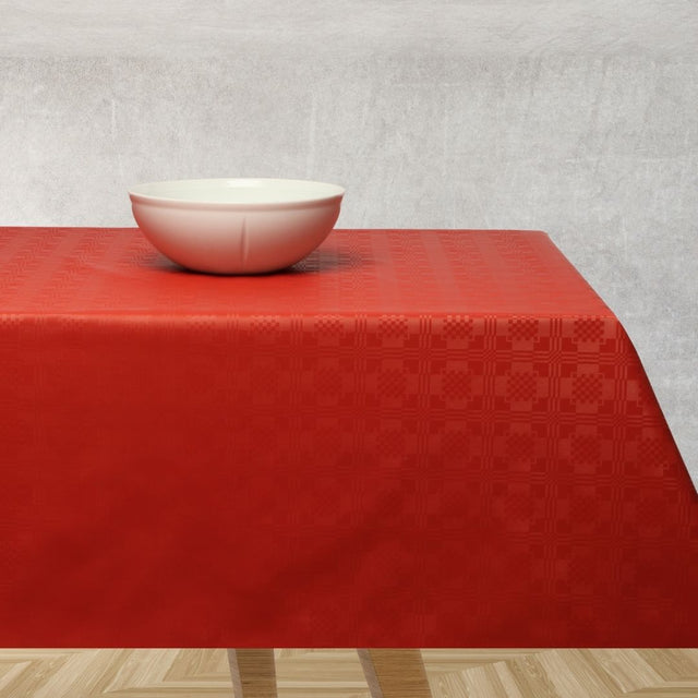 Damask Carre Classic Rød damaskpreget voksduk