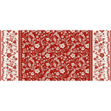 Daphne rød - Voksduk med blomster, bær og fugler