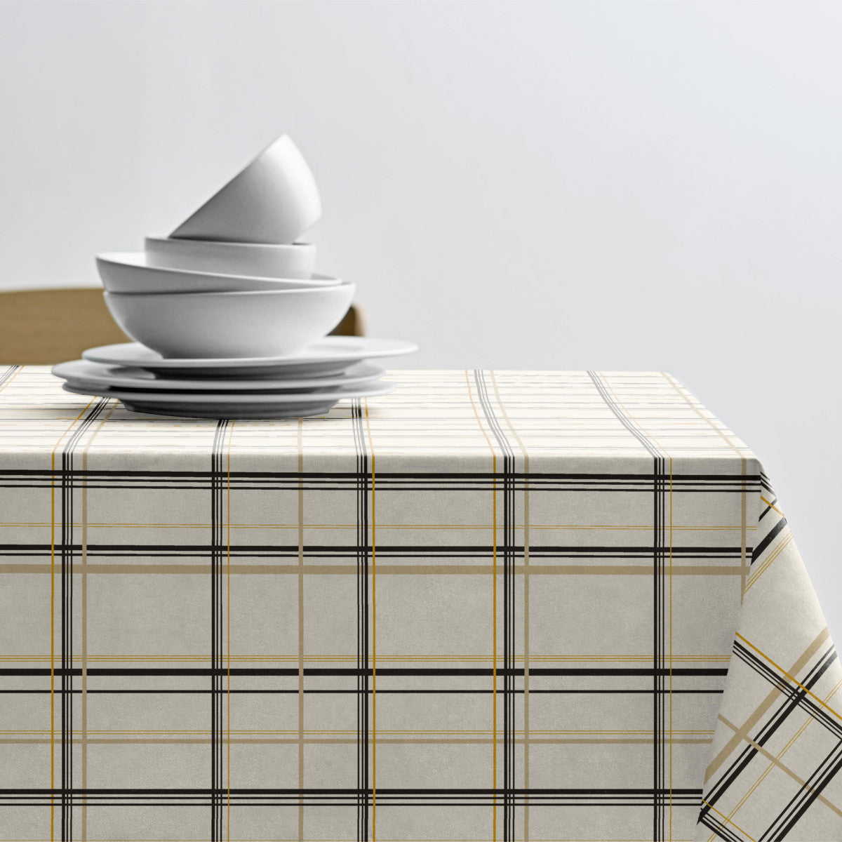 Södahl Define Beige/Gold – Akrylduk i 100 % bomull med antiskli