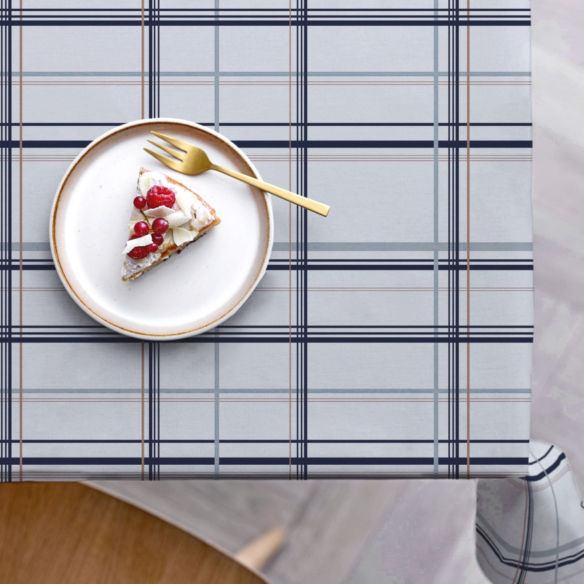 Södahl Define Linen Blue 140 cm 100 % bomull, akrylduk med antiskli