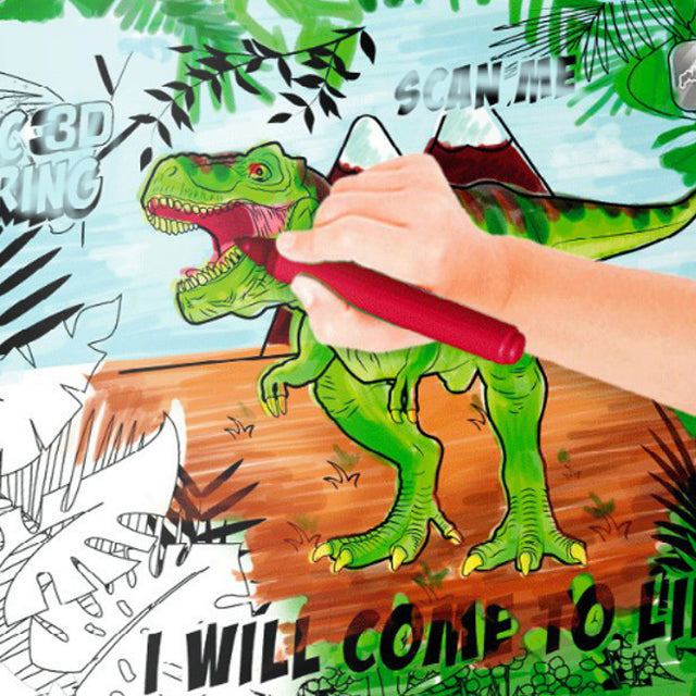 Dino – mal selv voksduk, 140 cm bred