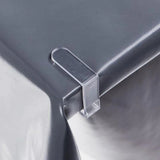 Dukholdere i klar plast med metallfjær – for bordkanter opptil 2,5 cm – Sett med 4 stk