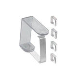 Dukholdere i klar plast med metallfjær – for bordkanter opptil 2,5 cm