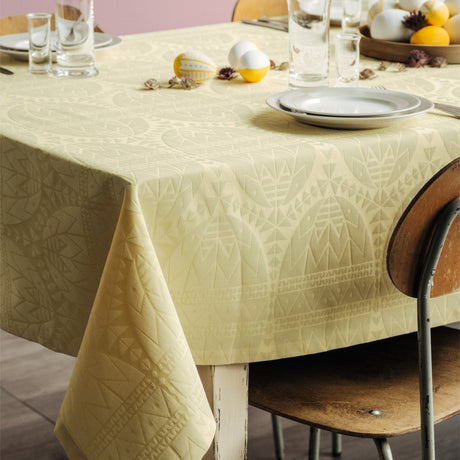 Easter Gul Damaskduk, flott påskeduk fra Juna - 150 cm x 320 cm