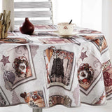 Wood Love Høstugler - Rund juleduk med flekkavvisende behandling, Ø 180 cm